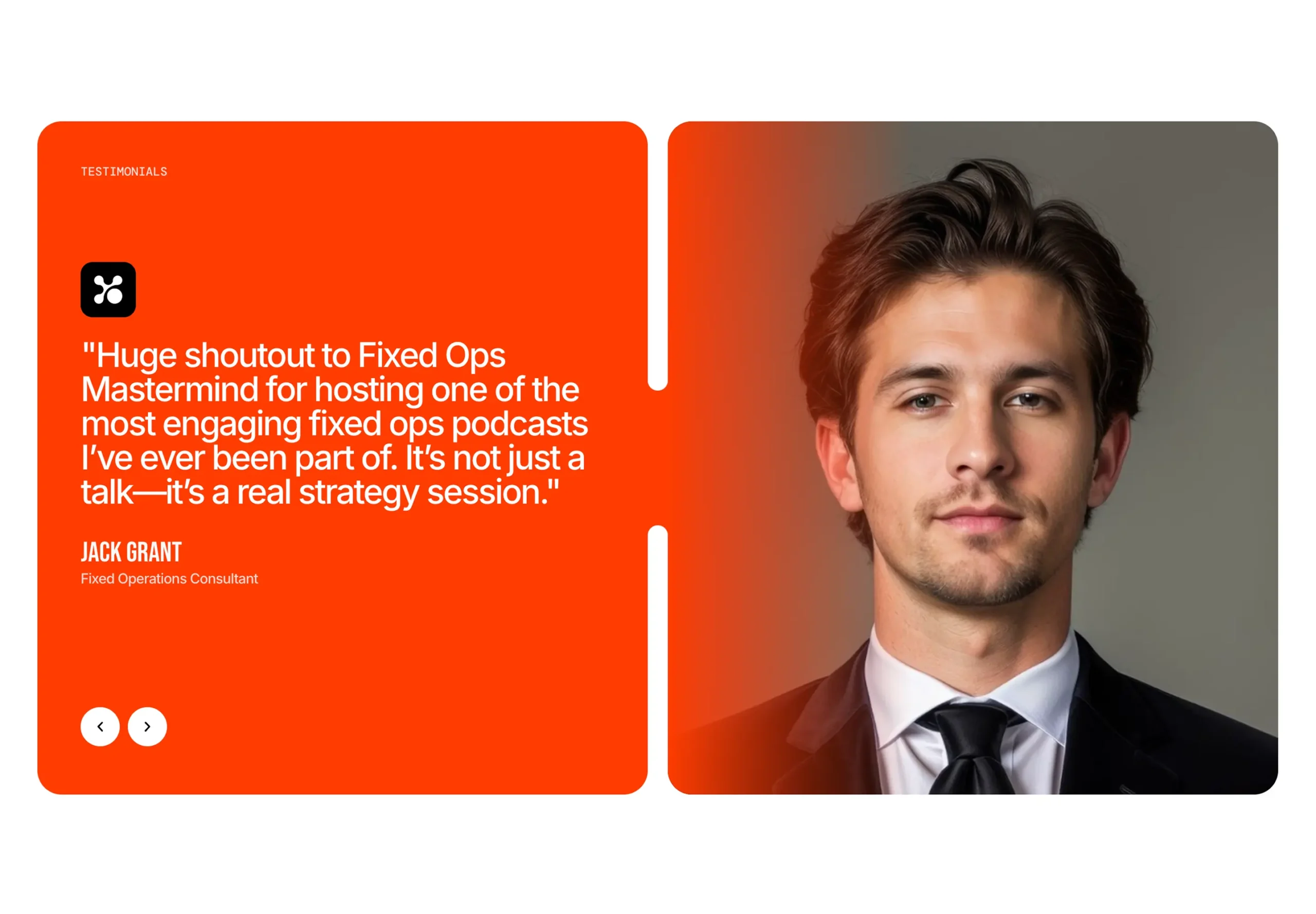 fixed ops website landing page design